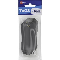 Avery Scallop Tags 85x45mm Black Pack of 25