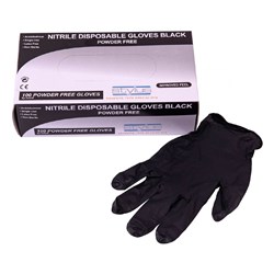 Stylus Nitrile Disposable Gloves Black XL Pack of 100