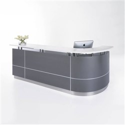 Executive J-Shape Reception Co 2750W x 950D x 1150H Metallic Grey Left Curve