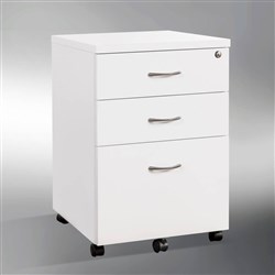 Reception Mobile Pedestal 468W x 510D x 685H Gloss White 2 Draw 1 File