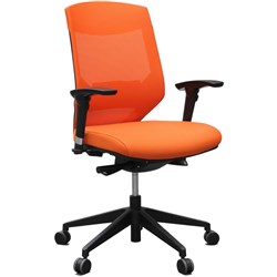 Vogue Mesh Chair Orange Synchro w/ Adjustable Arms