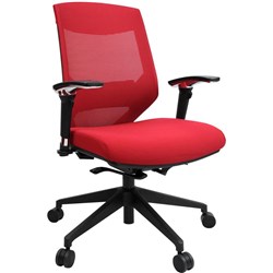 Vogue Mesh Chair Red Synchro w/ Adjustable Arms