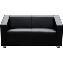 Cube Lounge Two Seater 1430Wx880Hx720mmD Black Leather