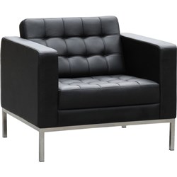 Como Lounge Single Seater 870Wx770Hx770mmD Black Leather