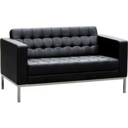 Como Lounge Two Seater 1370Wx770Hx770mmD Black Leather