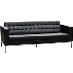 Como Lounge Three Seater 2020Wx770Hx770mmD Black Leather