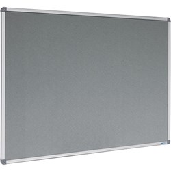Visionchart Felt Pinboard 900 x 600mm Aluminium Frame Grey