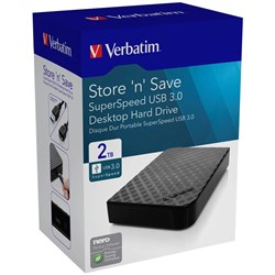 Verbatim 2TB HDD Store N Save 2.5 Inch Portable USB 3.0 Drive
