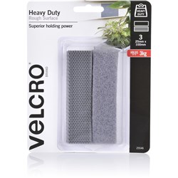 Velcro Brand Heavy Duty Hook & Loop 25X100Mm Rough Surface Pack Of 3