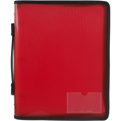Marbig Zipper Binder A4 3 O Ring 25mm With Handle Red