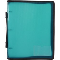 Marbig Zipper Binder A4 3 O Ring 25mm With Handle Teal