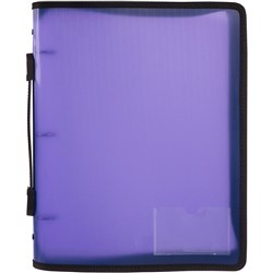 Marbig Zipper Binder A4 3 O Ring 25mm With Handle Purple