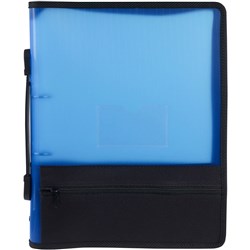 Marbig Zipper Binder A4 2 O Ring 25mm With Storage Blue