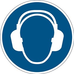 Durable Safety Signs Use Ear Protection Blue