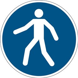 Durable Safety Signs Use Walkway Blue