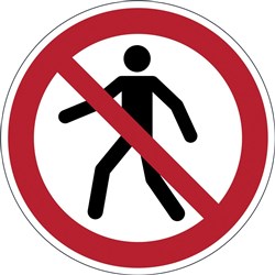 Durable Safety Signs Pedestrians Prohibited Red