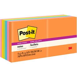 Post-It 654-12SSUC Super Sticky Notes 76x76mm Rio De Janeiro Asst Pack of 12