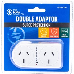 The Brute Power Co. Flat Right & Surge Protection Double Adaptor