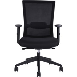 Portland Mesh Chair Black with Arms