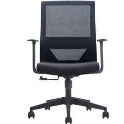 Utah Mesh Chair Black With Fixed Arms
