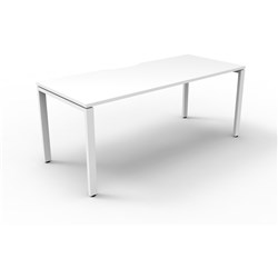 Deluxe Profile Desk No Screen 1500W x 750D White Top White Frame