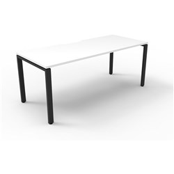 Deluxe Profile Desk No Screen 1800Wx750D White Top Black Frame