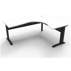 Rapid Span Corner Desk Workstation 1800 x 1200 x 700D White & Black