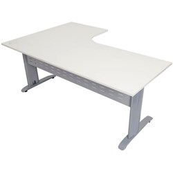 Rapid Span Corner Desk Workstation 1800 x 1200 x 700D White & Silver