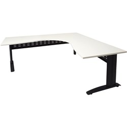Rapid Span Corner Desk Workstation 1800 x 1500 x 700D White & Black
