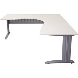 Rapid Span Corner Desk Workstation 1800 x 1500 x 700D White & Silver
