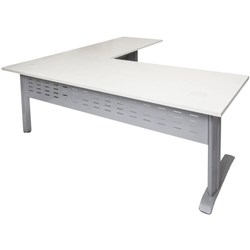 Rapid Span Desk with Return 1800Wx1800Wx700mmD 2 Piece White & SIlver