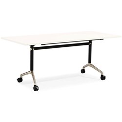 Typhoon Flip Top Table 1800W x 750D White Top Black and Chrome Frame