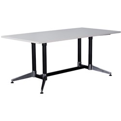 Typhoon Meeting Table 1800W x 900D White Top Black and Chrome Frame