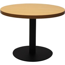 Estillo Round Coffee Table 600mm Beech Top Black Disc Base
