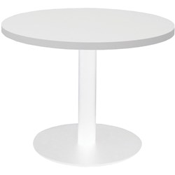 Estillo Round Coffee Table 600mm White Top White Disc Base