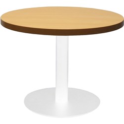 Estillo Round Coffee Table 600mm Beech Top White Disc Base