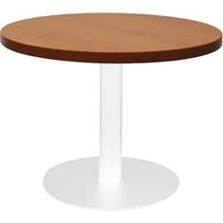 Estillo Round Coffee Table 600mm Cherry Top White Disc Base