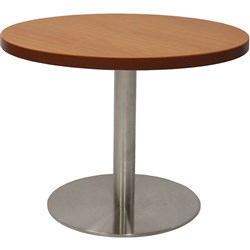 Estillo Round Coffee Table 600mm Cherry Top Stainless Steel Disc Base