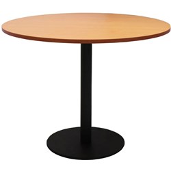 Estillo Round Meeting Table 900mm Beech Top Black Disc Base