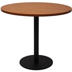 Estillo Round Meeting Table 900mm Cherry Top Black Disc Base