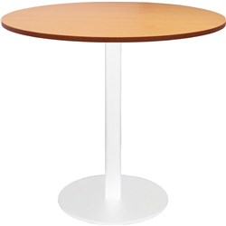 Estillo Round Meeting Table 900mm Beech Top White Disc Base