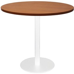 Estillo Round Meeting Table 900mm Cherry Top White Disc Base
