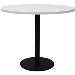 Estillo Round Meeting Table 1200mm White Top Black Disc Base