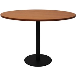 Estillo Round Meeting Table 1200mm Cherry Top Black Disc Base