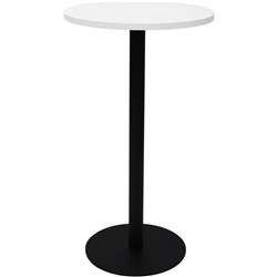 Estillo Round Dry Bar Table 600mm White Top Black Disc Base