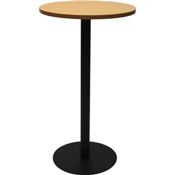 Estillo Round Dry Bar Table 600mm Beech Top Black Disc Base