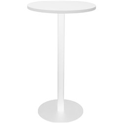 Estillo Round Dry Bar Table 600mm White Top White Disc Base