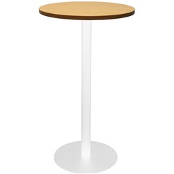 Estillo Round Dry Bar Table 600mm Beech Top White Disc Base