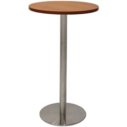 Estillo Round Dry Bar Table 600mm Cherry Top Stainless Steel Disc Base