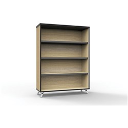 Infinity Bookcase 3 Shelf 1200H x 900W x 315mmD Natural Oak & Black Edging